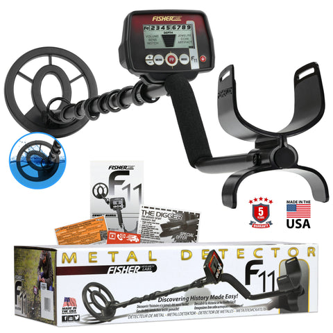 Fisher F11 Metal Detector with 7" Waterproof Search Coil (Open Box)
