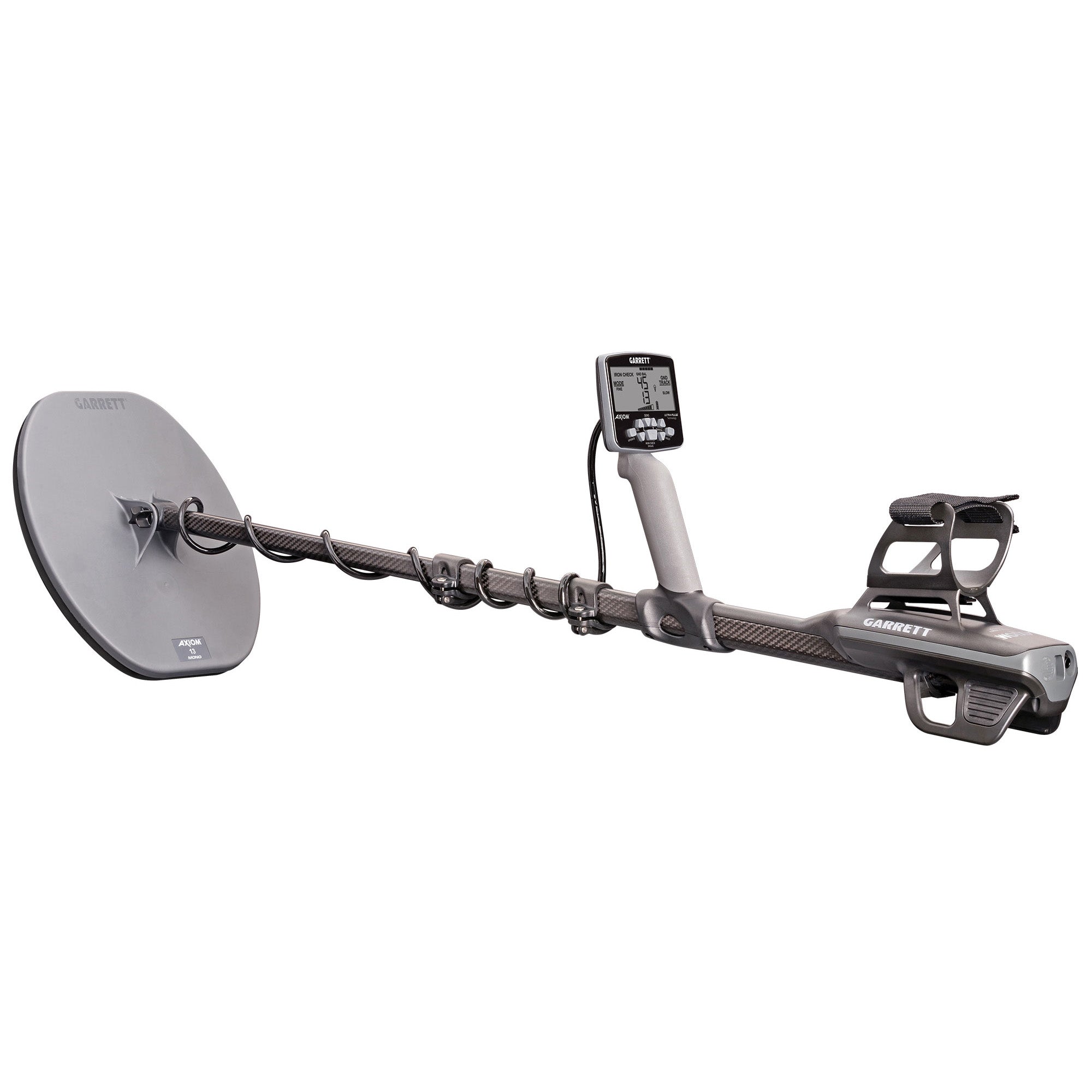 Garrett Axiom Metal Detector with 13"x11" Mono Coil, 11"x7" DD Coil and MS-2 Headphones