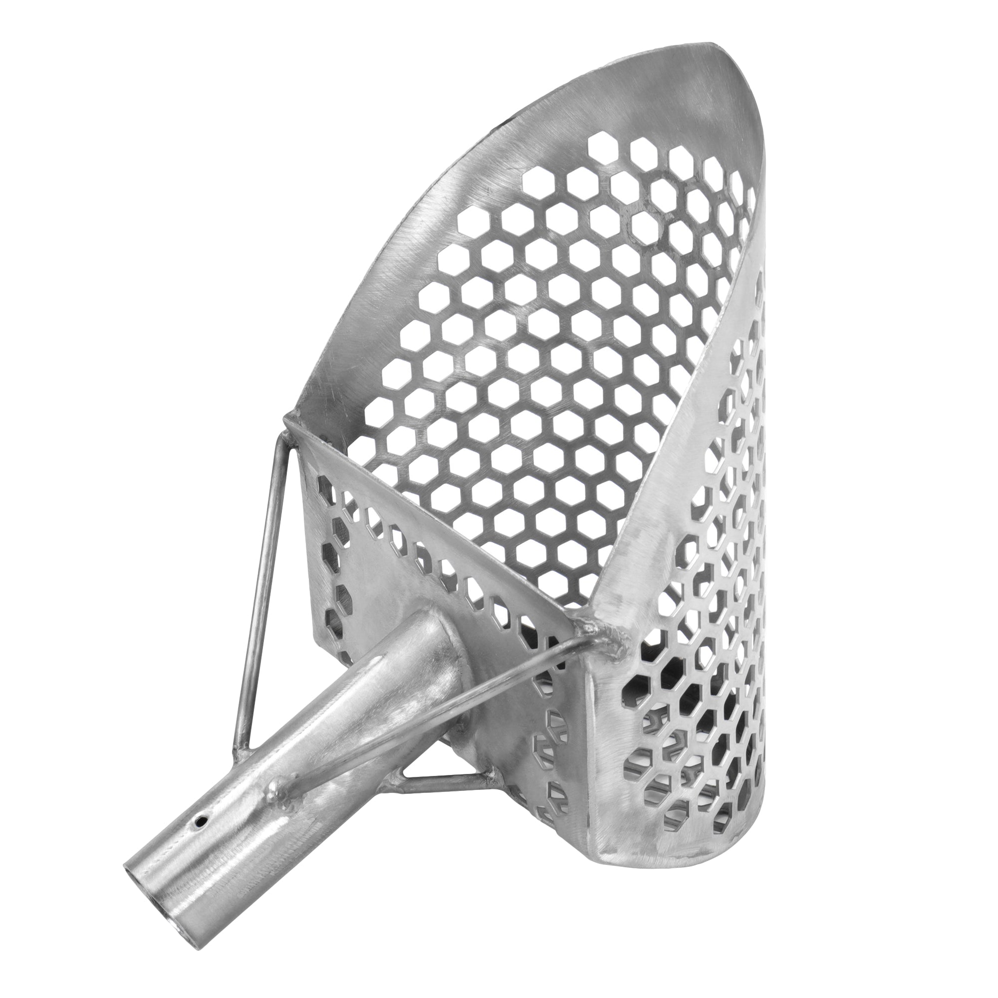 Dune Scoops Loch Ness Mini 9 x 6" Stainless Steel Metal Detector Sand Scoop w/ Dune Light & Strong Carbon Fiber Handle