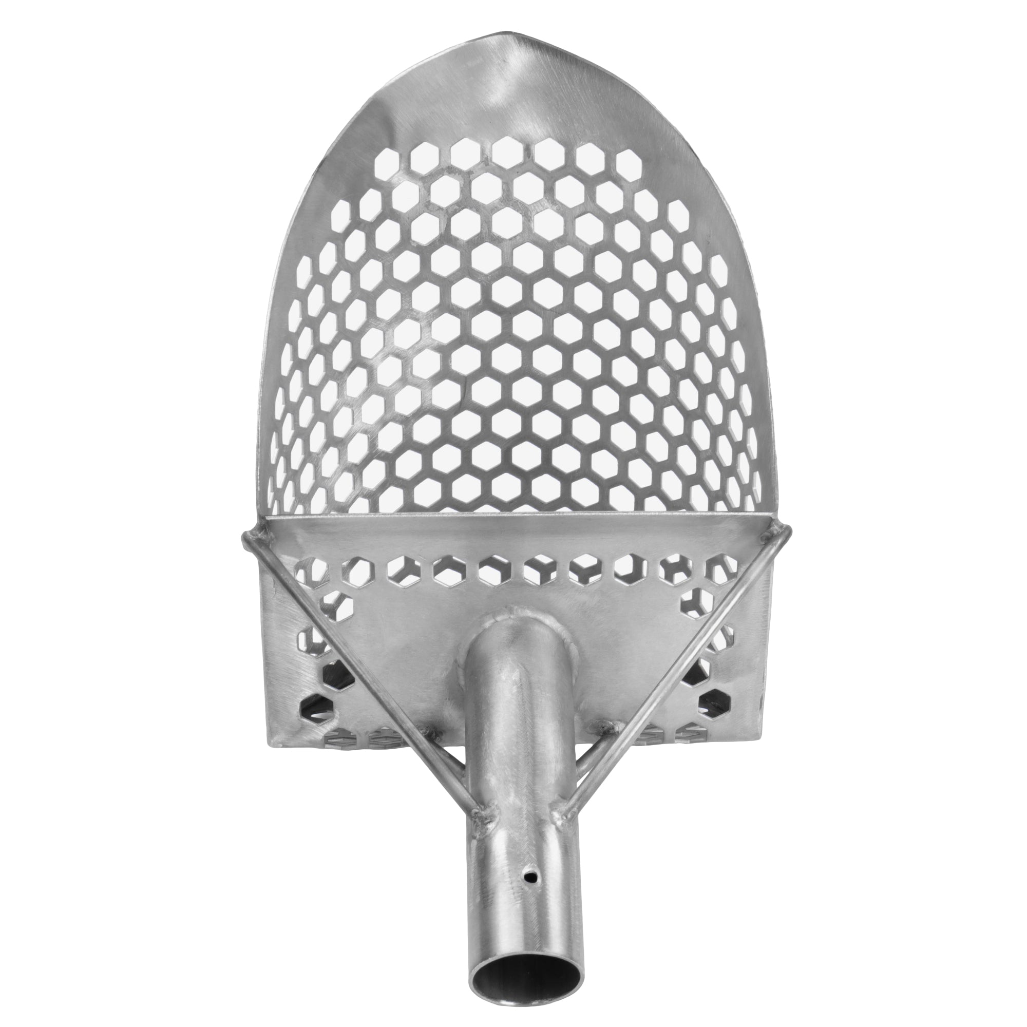 Dune Scoops Loch Ness Mini 9 x 6" Stainless Steel Metal Detector Sand Scoop w/ Dune Light & Strong Carbon Fiber Handle