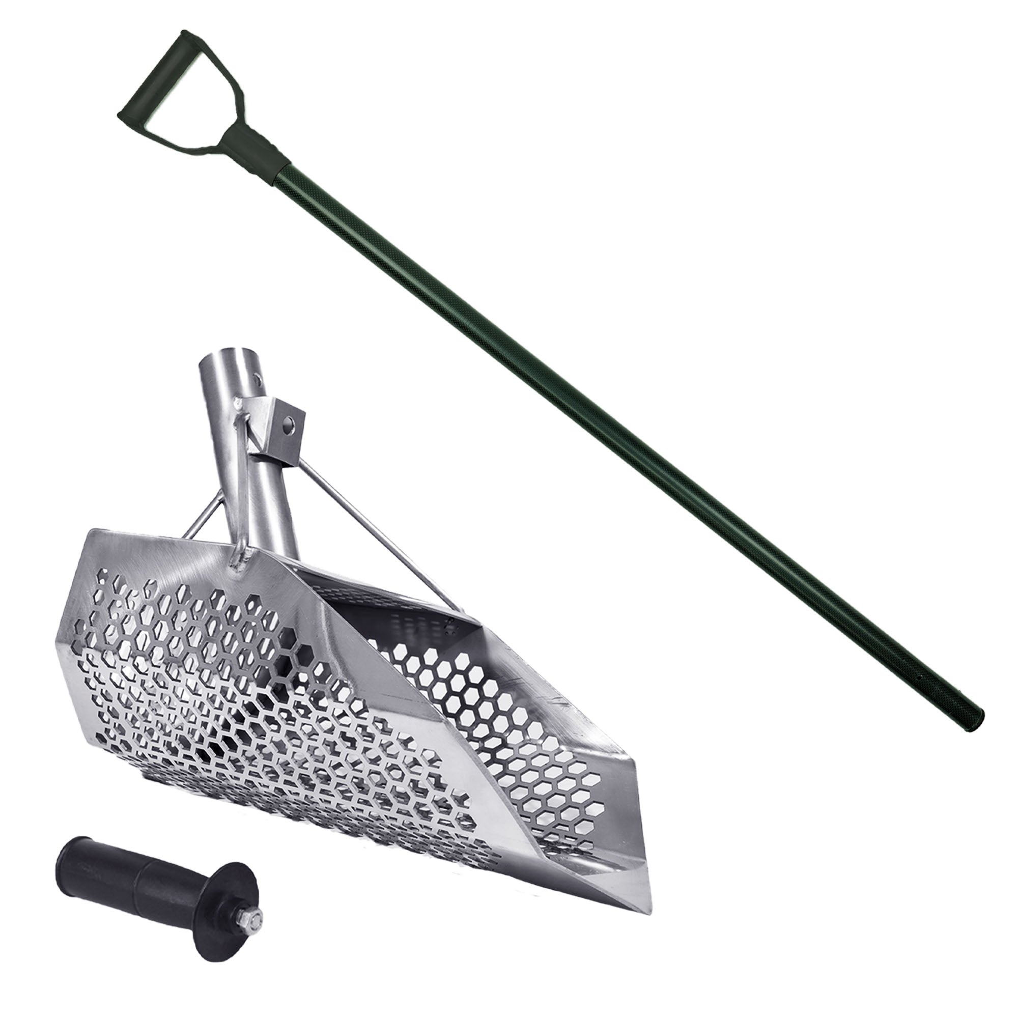 Dune Scoops ProSeries Typhon Beach Sand Scoop 1.5mm 304 Stainless Steel/Combined Holes 5-7-9mm and Carbon Fiber Rod with Handle