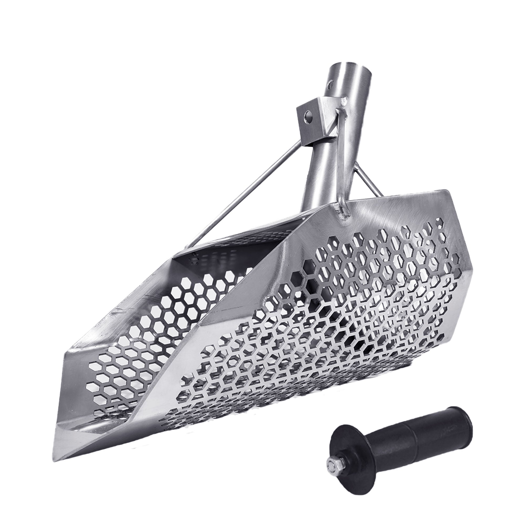 Dune Scoops ProSeries Typhon Beach Sand Scoop 1.5mm 304 Stainless Steel/Combined Holes 5-7-9mm and Carbon Fiber Rod with Handle