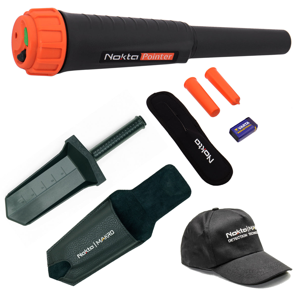 Nokta Pointer Waterproof Pinpointer Metal Detector with Holster, Case, Digger, and Cap