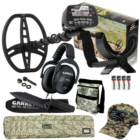 Garrett AT Pro Metal Detector Special w/ Digger, Bag, MS-2 Headphones & more!