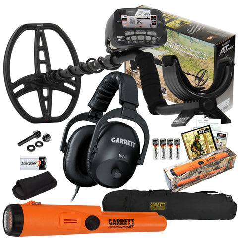 Garrett AT Pro Waterproof Metal Detector w/ Headphones, ProPointer AT, Carry Bag