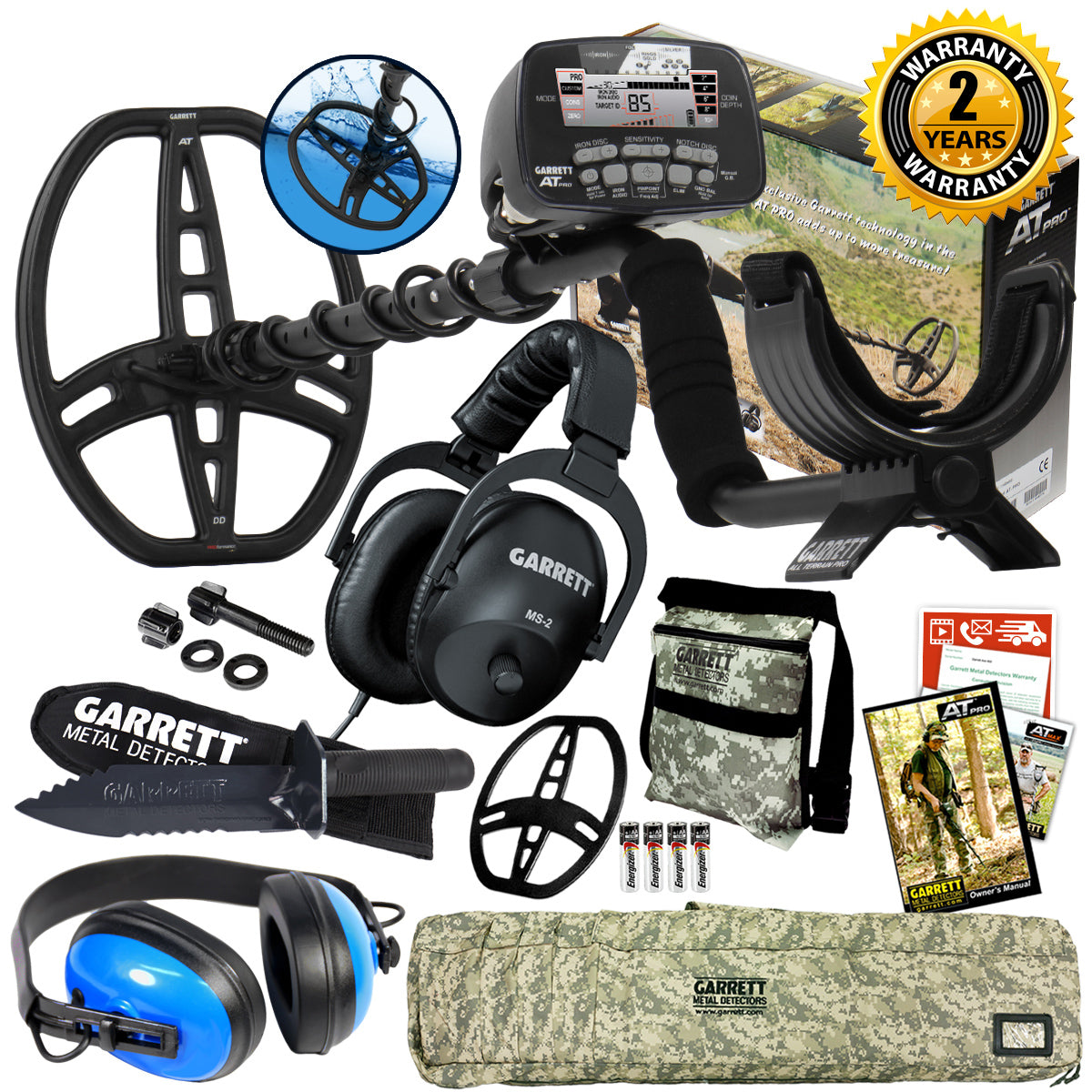 Garrett AT Pro Water Beach Adventure Bundle with Submersible Headphones and More