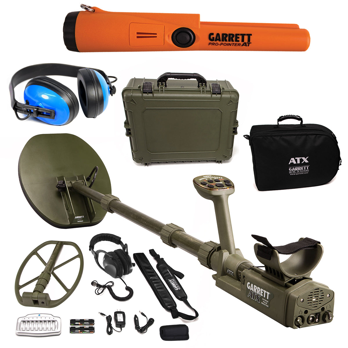 Garrett ATX Deepseeker Detector, 2 Coils, Pro Pointer AT, Waterproof Headphones