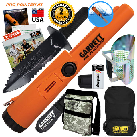 Garrett ProPointer AT Waterproof Pinpointer w/ Pouch, Digger, Scoop and Backpack