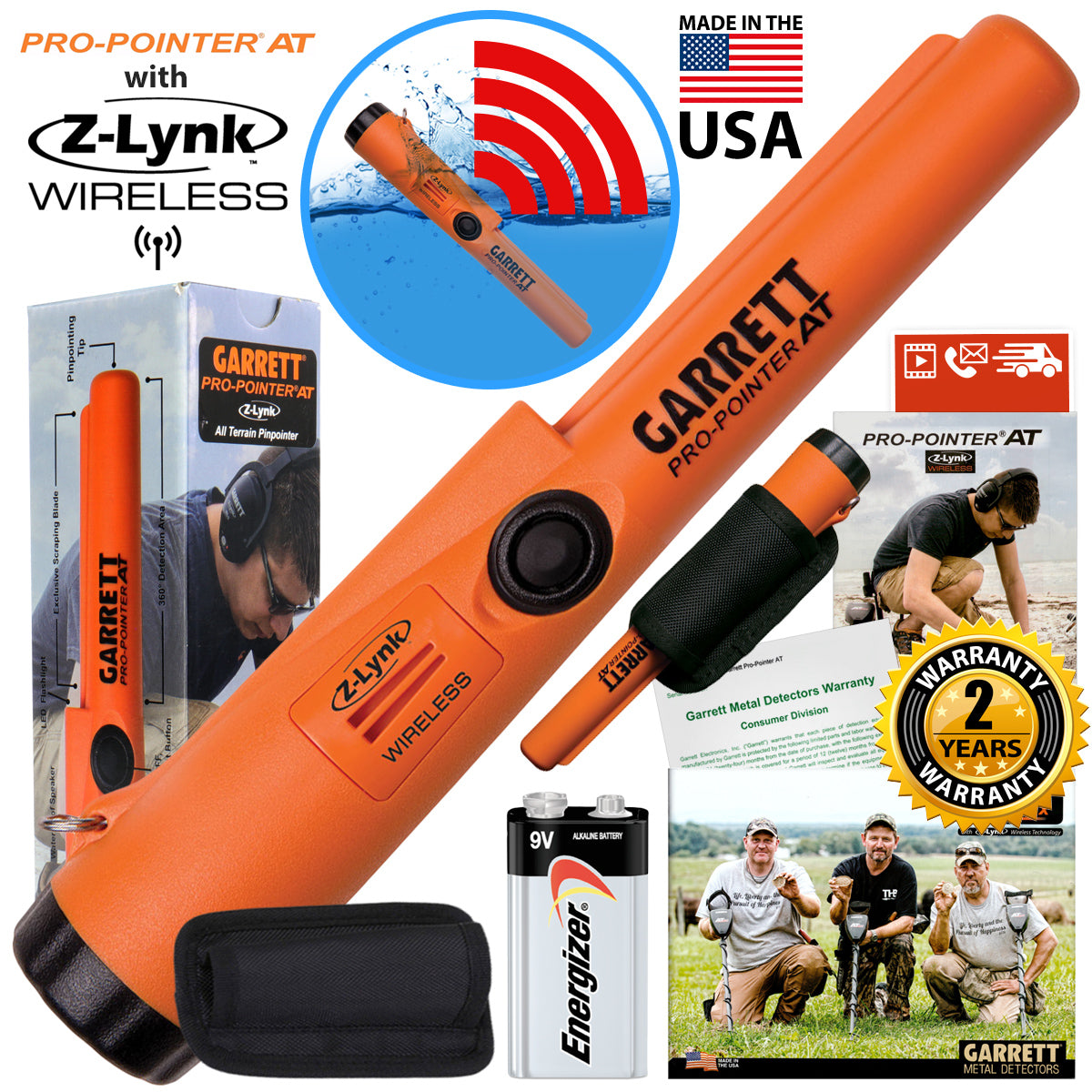 Garrett ACE 400 Metal Detector w/ Wireless Audio System & Pro Pointer AT Z-Lynk