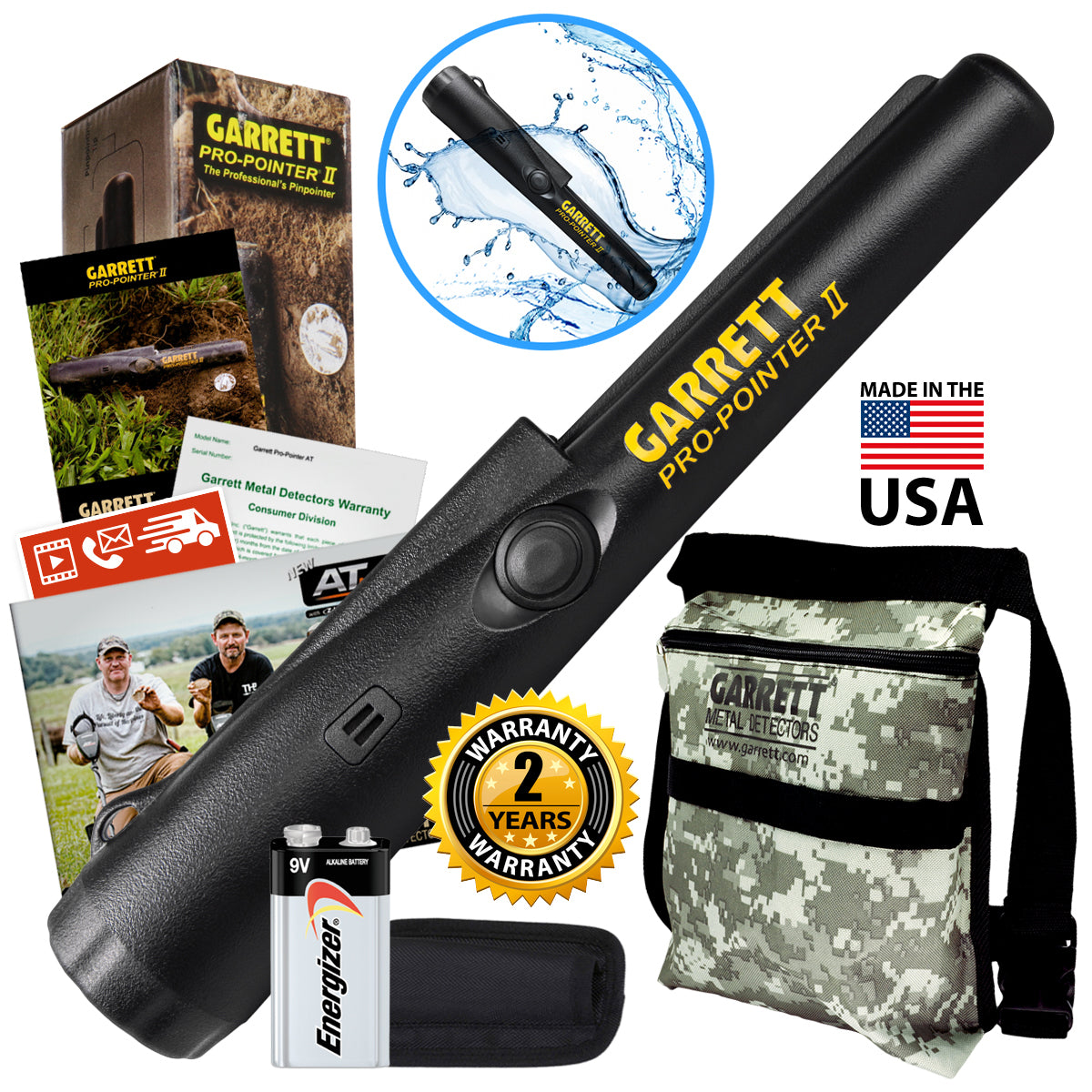 Garrett Pro-Pointer II and Garrett Treasure Pouch Metal Detecting Finds Bag