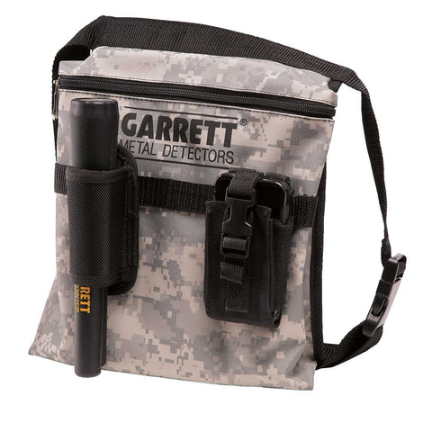 Garrett Pro-Pointer II and Camo Canvas Metal Detecting Finds Recovery Bag Pouch