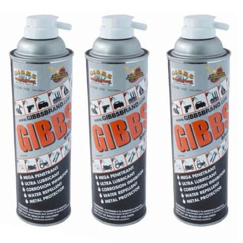 Gibbs Brand Lubricant 12 oz Spray Cans, Set of 3