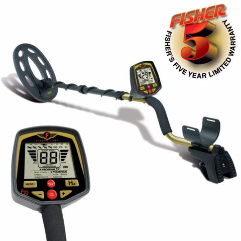 Fisher F70 Metal Detector with 10" Elliptical Search Coil and 5 Year Warranty