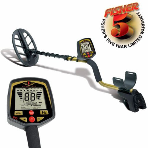 Fisher F70 Metal Detector with 11" DD Double-D Search Coil and 5 Year Warranty