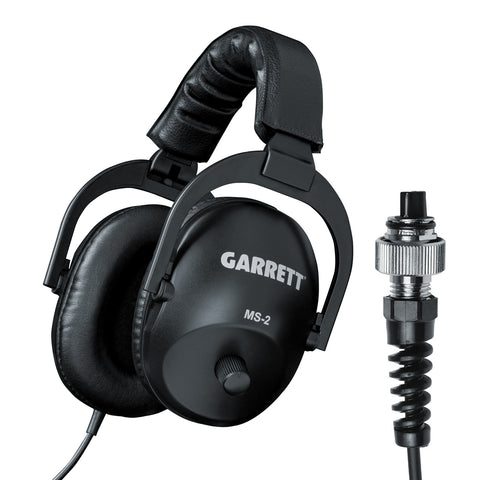 Garrett MS-2 Headphones with Watertight 2-pin Plug for Garrett Metal Detector