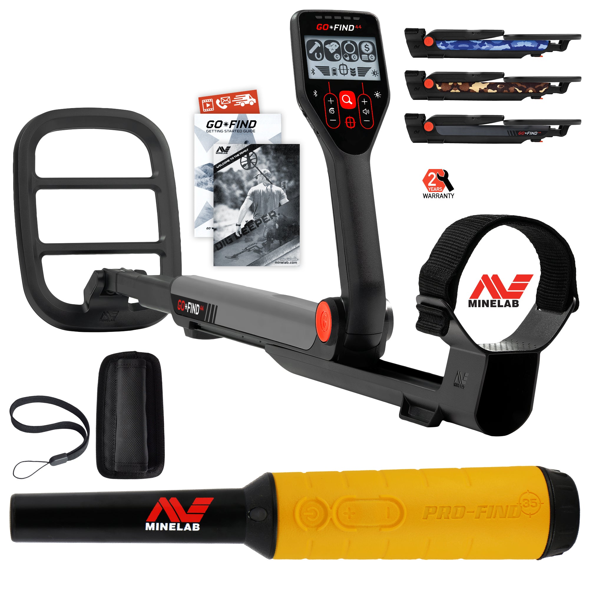 Minelab GO FIND 44 Metal Detector with PRO FIND 35 Pinpointer & Holster