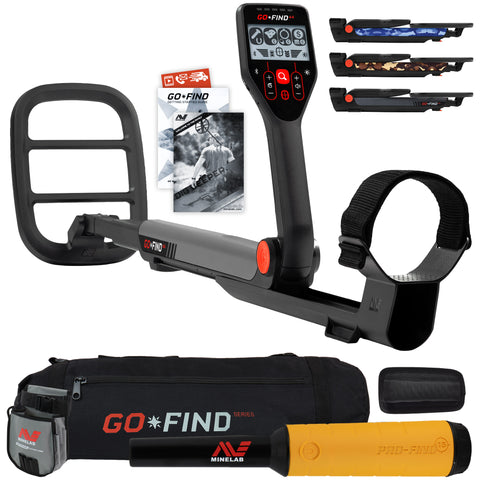 Minelab GO FIND 44 Metal Detector with PRO FIND 15, Black Carry Bag, Finds Pouch