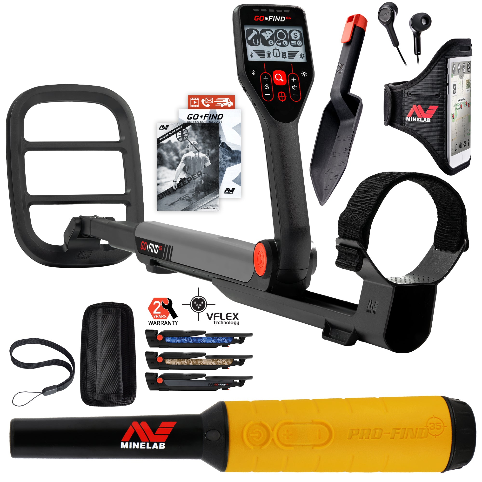 Minelab GO FIND 66 Metal Detector with PRO FIND 35 Pinpointer & Holster