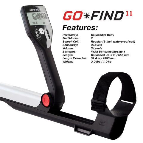 Minelab GO-FIND 11 Metal Detector with PRO-FIND 35 Pinpointer & Holster