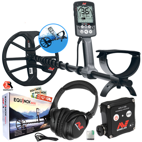 Minelab EQUINOX 800 Waterproof Metal Detector with 11" Double D Coil, Multi-IQ