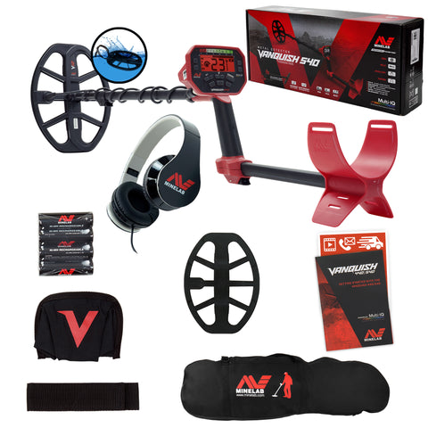 Minelab VANQUISH 540 Metal Detector with 12 x 9 Waterproof DD Coil and Carry Bag