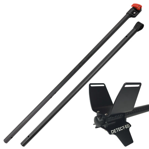 Detect-Ed Black LS Carbon Fiber Upper & Lower Shaft and Alloy Arm Cuff for Minelab Equinox Detector