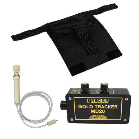 Falcon Gold Tracker MD20 Metal Detector 300kHz w/ Handle, Headphones & Holster