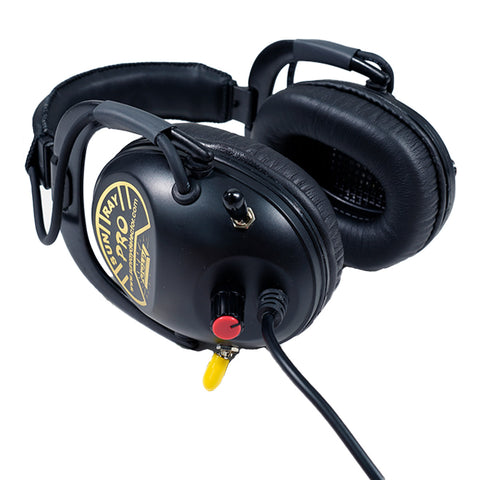 Sun Ray Pro Gold Metal Detector Headphones w/ Angled Plug