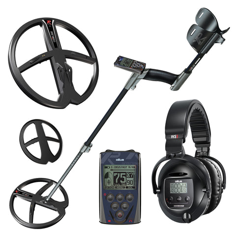 XP Deus Metal Detector with MI-4 Pinpointer, WS5 Headphones, Remote, 9” X35 Coil
