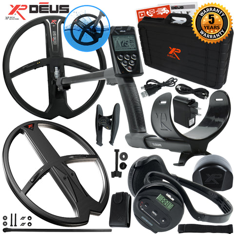 XP Deus Detector Deep Gold & Relic Package, Backphones, Remote and 2 X35 Coils
