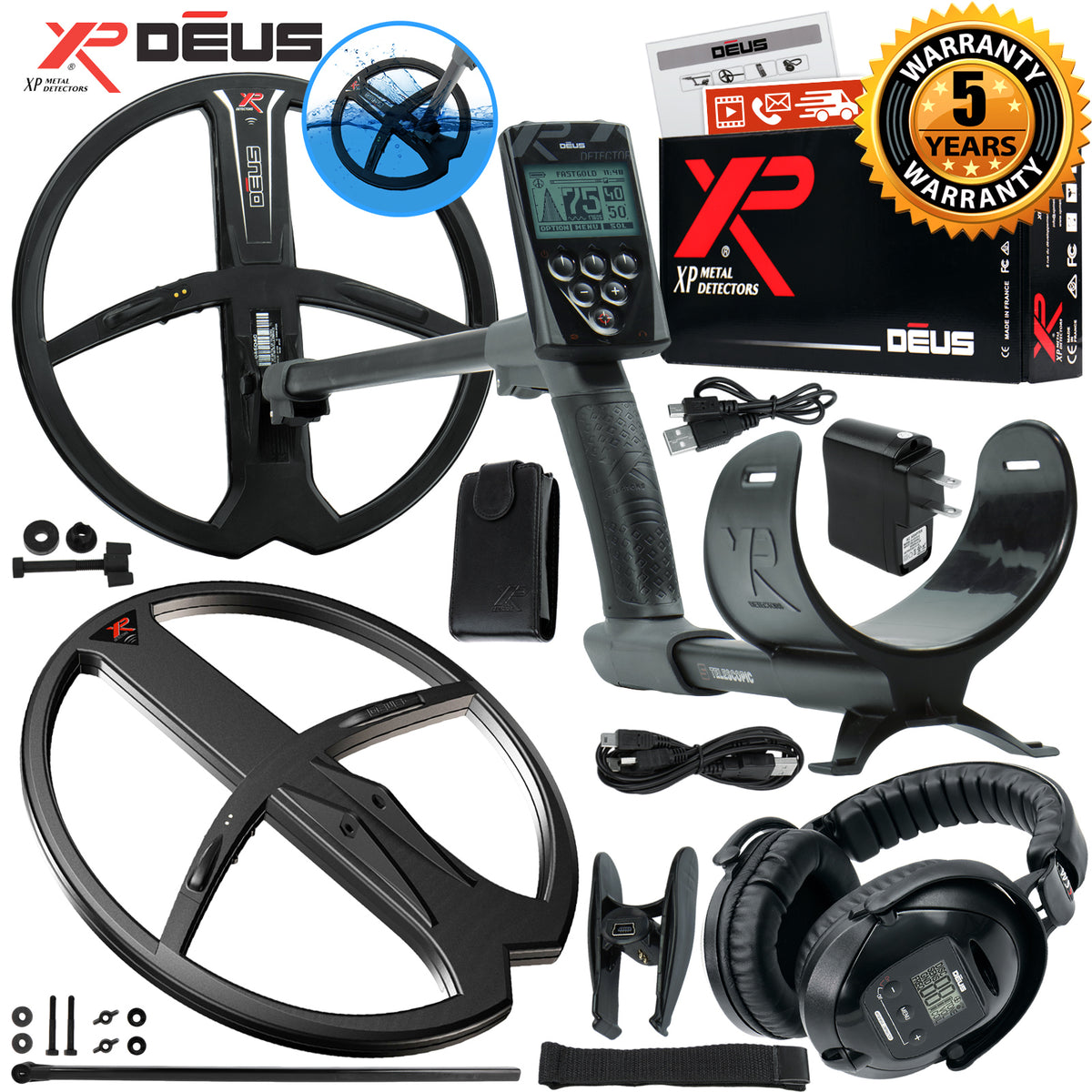 XP Deus Detector Deep Gold & Relic Combo, Headphones, Remote and 2 X35 Coils