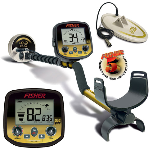 Fisher Gold Bug Pro Metal Detector with 5" & 11" Coil Pack and 5 Year Warranty