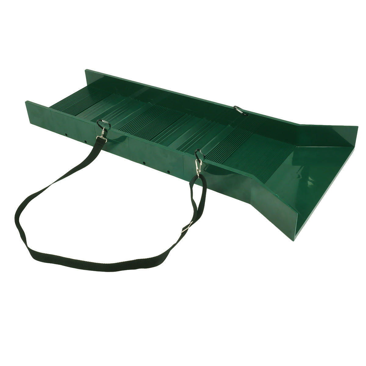 30" Lightweight Green Sluice Box with Shoulder Strap and 3 Carabiners