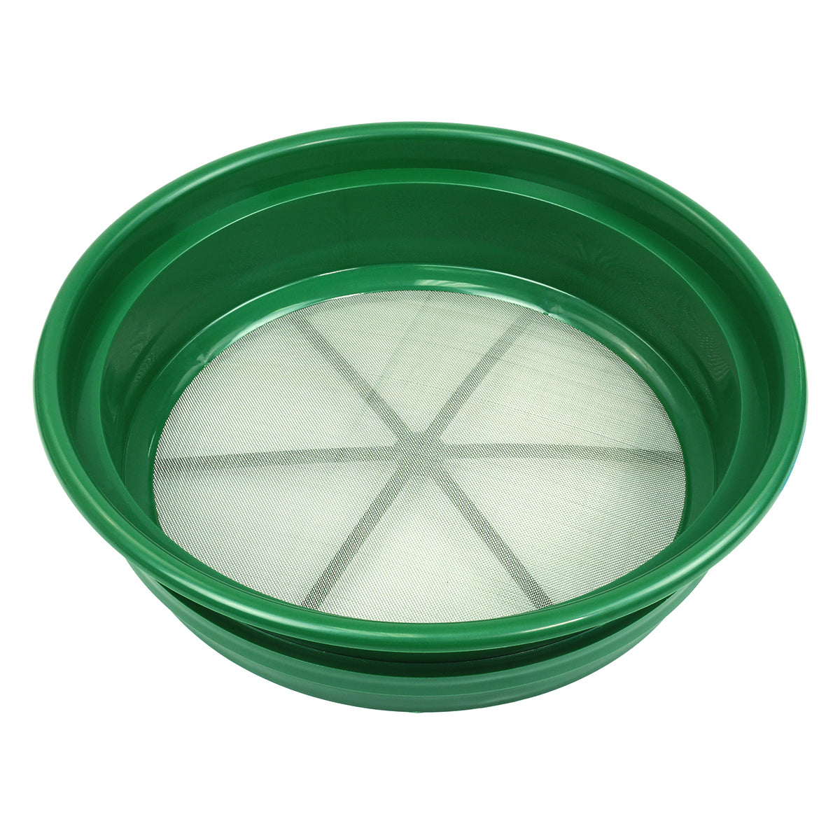 3 pc Green Plastic Gold Sifting Pan Classifier Stackable Mesh Size 1/2 1/4 1/12
