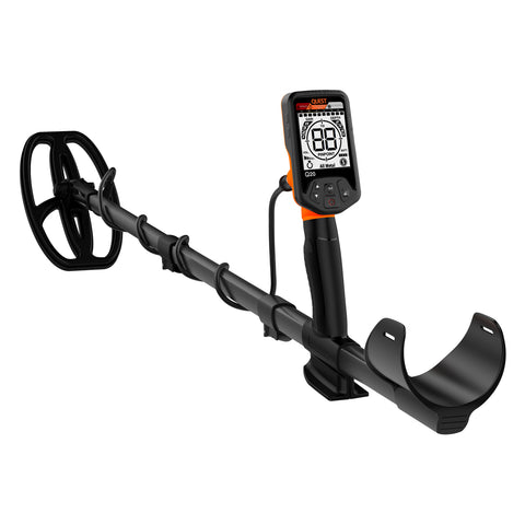 Quest Q20 Metal Detector with 9.5 x 5" TurboD Waterproof Search Coil