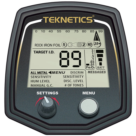 Teknetics T2 Classic Metal Detector with Two Waterproof Search Coils 11" and 15"